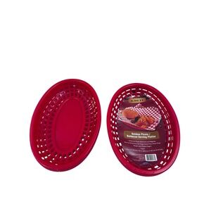 Mr. Bar-B-Q Serving‎ Baskets 4 Pack Red Plastic Picnic BBQ Platters Unisex